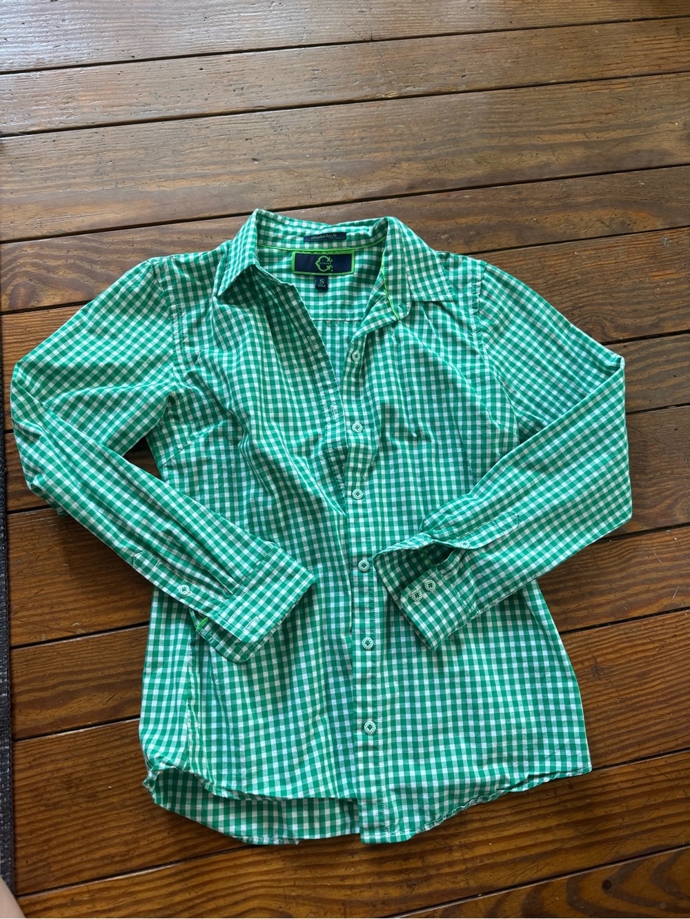 C. Wonder Green Gingham Button-Down Shirt